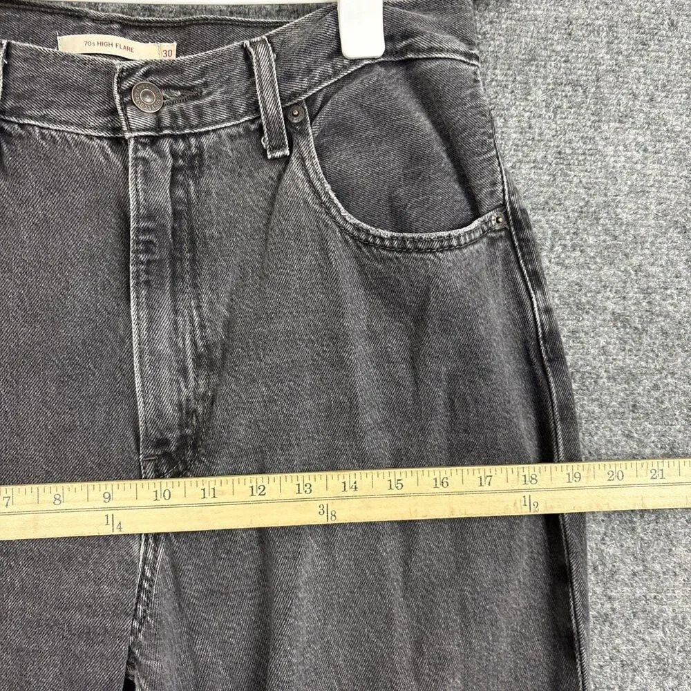 Levis 70's High Flare Jeans Womens Size 30 Black - Picture 5 of 13